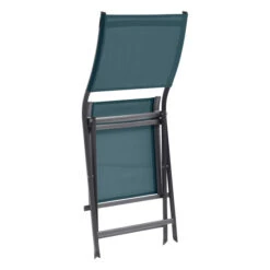 Lot De 4 Chaises De Jardin Pliantes Axant Bleu Canard & Graphite -Hespéride 00W085175C
