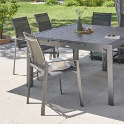 Fauteuil De Jardin Empilable Axant Anthracite & Graphite