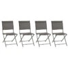 Lot De 4 Chaises De Jardin Pliantes Axant Anthracite & Graphite
