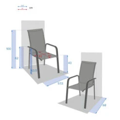 Fauteuil De Jardin Dossier Haut Empilable Essio Lin & Blanc -Hespéride 00W085241C