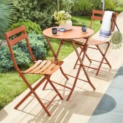 Table De Jardin Pliante Ronde Greensboro Ambre