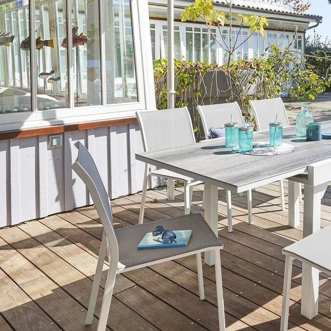 Chaise De Jardin Empilable Essentia Galet & Blanc 1 Chaise De Jardin Empilable Essentia Galet & Blanc