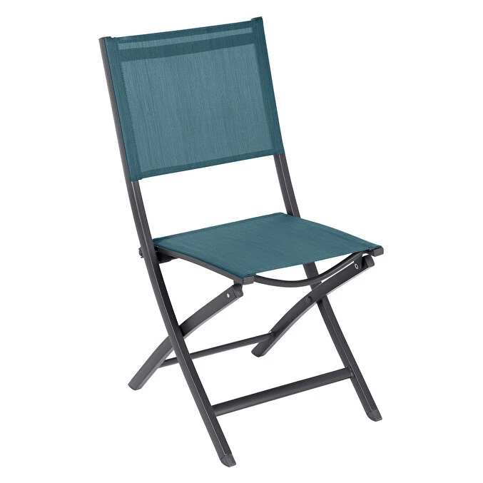 Lot De 4 Chaises De Jardin Pliantes Essentia Bleu Canard & Graphite 3 Lot De 4 Chaises De Jardin Pliantes Essentia Bleu Canard & Graphite – Image 3