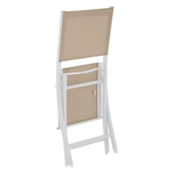 Lot De 4 Chaises De Jardin Pliantes Essentia Lin & Blanc -Hespéride 00W085266C
