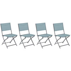 Lot De 4 Chaises De Jardin Pliantes Modula Vert Jade & Graphite