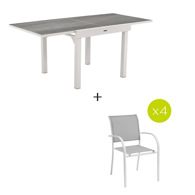 Ensemble Table De Jardin Extensible Piazza Gris Smoke + 4 Fauteuils Piazza 1 Ensemble Table De Jardin Extensible Piazza Gris Smoke + 4 Fauteuils Piazza