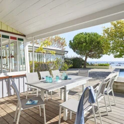 Ensemble Table De Jardin Extensible Piazza Gris Smoke + 4 Fauteuils Piazza 17 Ensemble Table De Jardin Extensible Piazza Gris Smoke + 4 Fauteuils Piazza -Hespéride 00W089027I