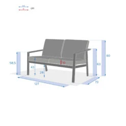 Canapé 2 Places Pavane Graphite Hespéride -Hespéride canape 2 places pavane graphite hesperide 3