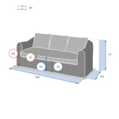 Canapé 3 Places Moorea Hespéride Terre Ombre -Hespéride canape 3 places moorea hesperide terre ombre 2