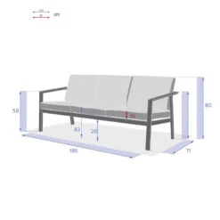Canapé 3 Places Pavane Graphite Hespéride -Hespéride canape 3 places pavane graphite hesperide 1 5
