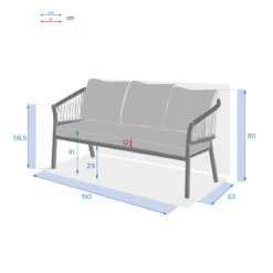 Canapé Extérieur 3 Places Oriengo Taupe Hespéride -Hespéride canape exterieur 3 places oriengo taupe hesperide 3