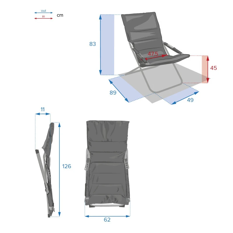 Fauteuil Relax Milos Ardoise Hespéride 4 Fauteuil Relax Milos Ardoise Hespéride – Image 4