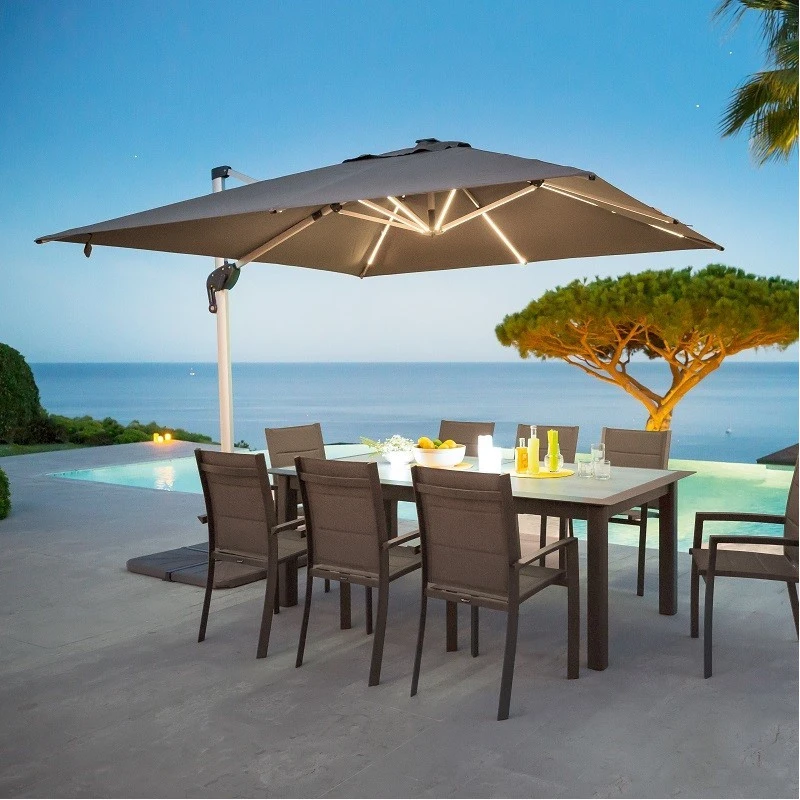 Parasol Carré Avec LEDs Equador Hespéride 1 Parasol Carré Avec LEDs Equador Hespéride