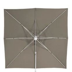 Parasol Décentré Eléa Inclinable Carré Oléfine Noisette/blanc Hespéride -Hespéride parasol decentre elea inclinable carre olefine noisetteblanc hesperide 2