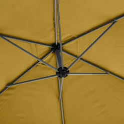 Parasol Décentré Rond Manoa Jaune Moutarde Hespéride -Hespéride parasol decentre rond manoa jaune moutarde hesperide 2