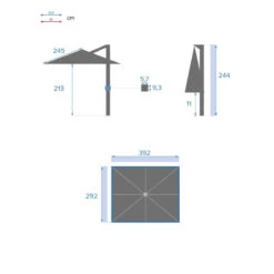 Parasol Déporté Rectangulaire Soly Honey Et Noisette Hespéride -Hespéride parasol deporte rectangulaire soly honey noisette hesperide 6