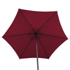 Parasol Droit Rond 2,7m Soya Bordeaux Hespéride -Hespéride parasol droit rond 27m soya bordeaux hesperide 4
