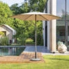 Parasol Droit Rond 2,7m Soya Taupe Hespéride