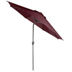 Parasol Mat Central Rond 3m Loompa Bordeaux Hespéride -Hespéride parasol mat central rond 3m loompa bordeaux hesperide 2