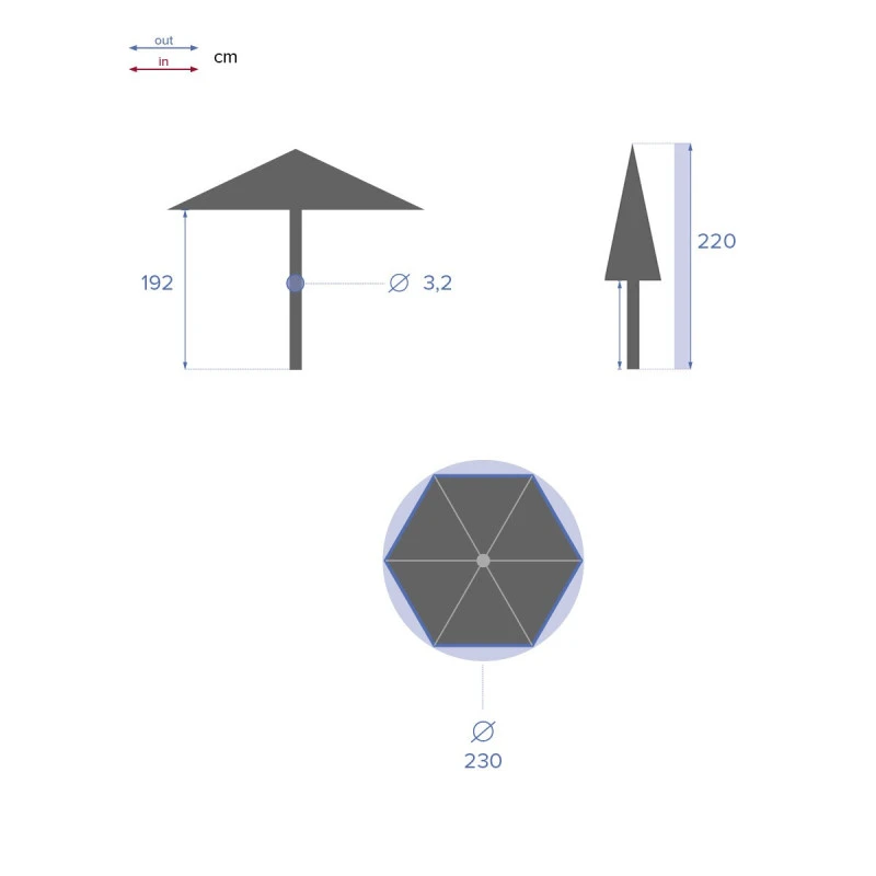 Parasol Rond 2,3m Anzio Grenade Hespéride 6 Parasol Rond 2,3m Anzio Grenade Hespéride – Image 6