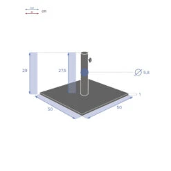 Pied De Parasol Plaque 20 Kg Anthracite Hespéride -Hespéride pied de parasol plaque 20 kg anthracite hesperide 4
