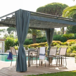 Rideaux Ardoises Pour Tonnelle Rectangulaire Palmeira Hespéride -Hespéride rideaux ardoises pour tonnelle rectangulaire palmeira hesperide 2