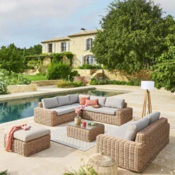 Table Basse Extérieure Carrée Savinia Coloris Tahini Hespéride -Hespéride table basse exterieure carree savinia coloris tahini hesperide 2