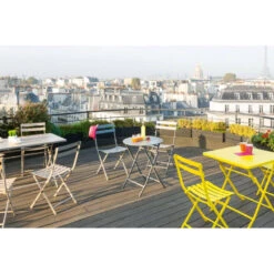 Table Ronde Pliante Greensboro 2p Graphite Hespéride 9 Table Ronde Pliante Greensboro 2p Graphite Hespéride -Hespéride table de jardin ronde hesperide 60cm greensboro graphite 3