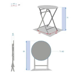 Table Ronde Pliante Greensboro 2p Graphite Hespéride 11 Table Ronde Pliante Greensboro 2p Graphite Hespéride -Hespéride table de jardin ronde hesperide 60cm greensboro graphite 5
