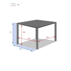 Table Carrée Fixe Piazza 8 P. Graphite Hespéride 7 Table Carrée Fixe Piazza 8 P. Graphite Hespéride -Hespéride table fixe carree piazza coloris noir graphite hesperide 3