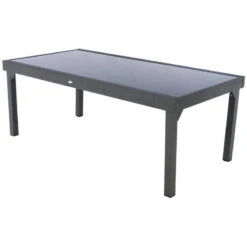 Table Rectangulaire Ext. Verre Piazza 12 P. Graphite Hespéride -Hespéride table piazza extensible 12 personnes hesperide anthracite graphite 2
