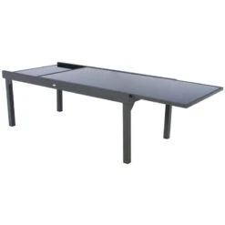 Table Rectangulaire Ext. Verre Piazza 12 P. Graphite Hespéride -Hespéride table piazza extensible 12 personnes hesperide anthracite graphite 3