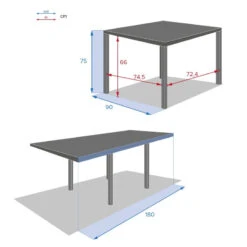 Table Rectangulaire Extensible Piazza 8 P. Graphite Hespéride 15 Table Rectangulaire Extensible Piazza 8 P. Graphite Hespéride -Hespéride table rectangulaire extensible piazza 8 personnes graphite hesperide 7