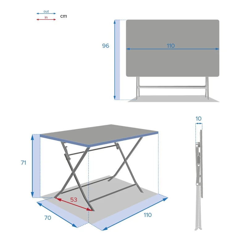 Table Rectangulaire Pliante Greensboro 4p Vert Olive Hespéride 4 Table Rectangulaire Pliante Greensboro 4p Vert Olive Hespéride – Image 4