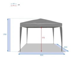 Tonnelle Pliante Carrée Hespéride 3x3m Easy Up Gris Ardoise -Hespéride tonnelle pliante hesperide 3x3m easy up gris ardoise 5