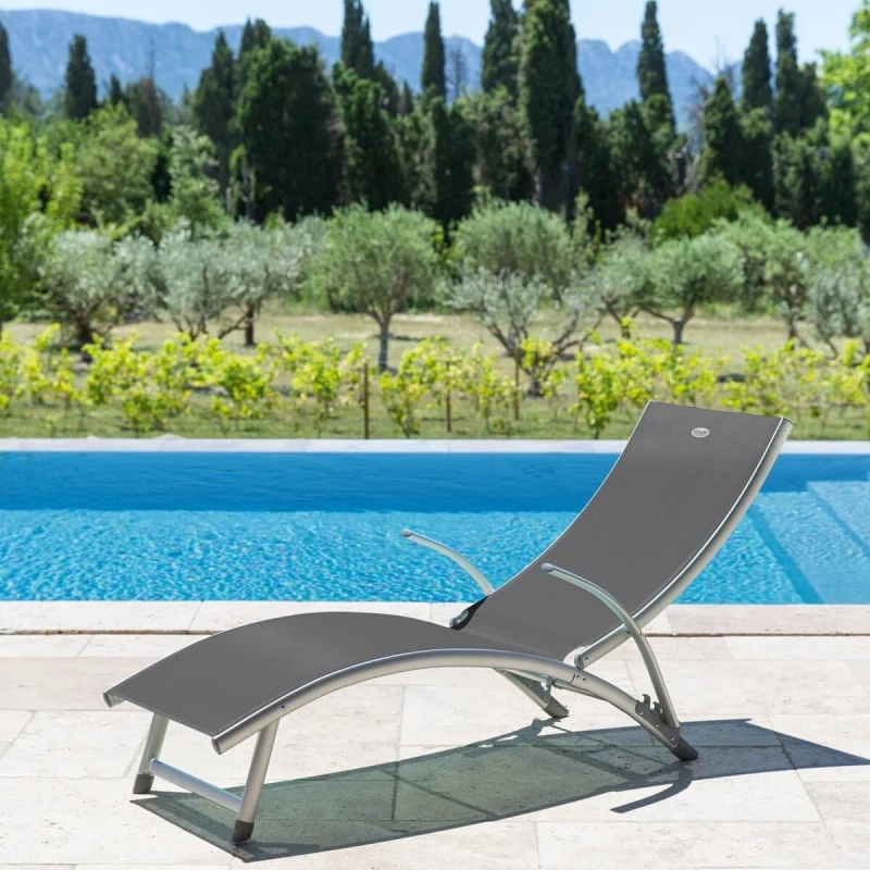 Transat Samba Pliable Et Empilable Gris Ardoise Hespéride 2 Transat Samba Pliable Et Empilable Gris Ardoise Hespéride – Image 2